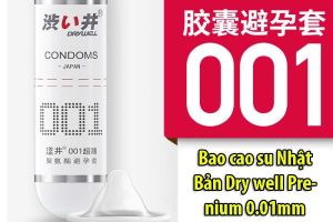 Bao cao su Nhật Bản Dry well Prenium 0.01mm Nhật Bản