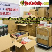 Bao cao su Okamoto và Sagami Nhật Bản các loại hàng về ngày 15.01.2026 tại baocaosuhp