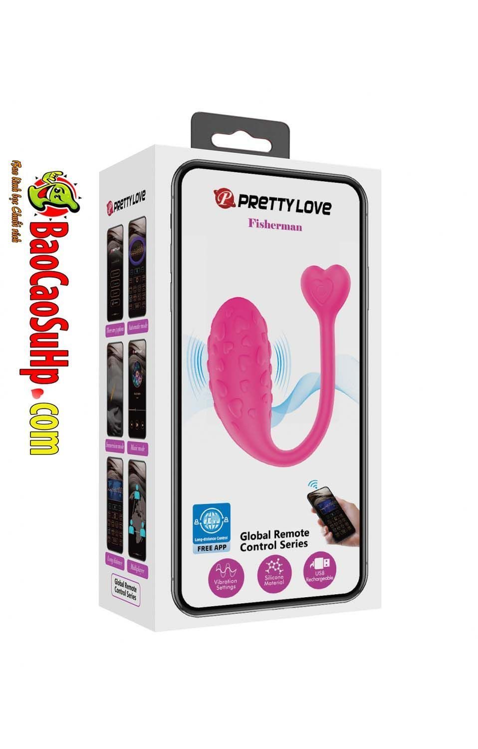Trứng rung điều khiển Prettylove APP Fisherman sần hiện đại