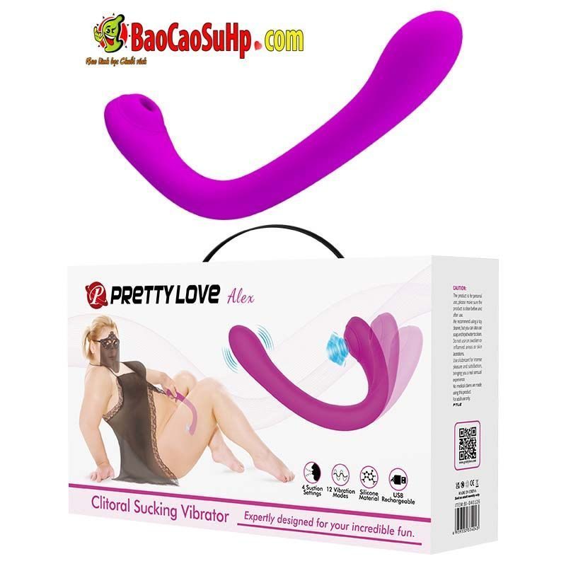 Máy rung đa năng Baile Prettylove Patilla Alex cong hút và rung nhiều chế độ massage cho nữ