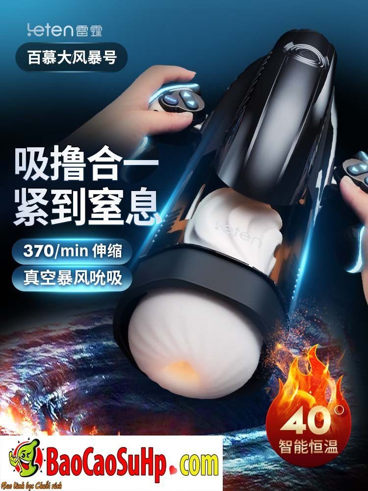 Cốc thủ dâm tự động Leten Thunder Storm Bermuda hút xoáy phát nhiệt
