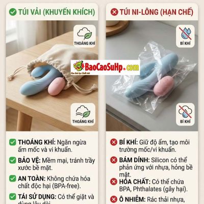 Tại sao nên cất giữ đồ chơi tình dục trong túi vải thay vì túi nilon kín mít?