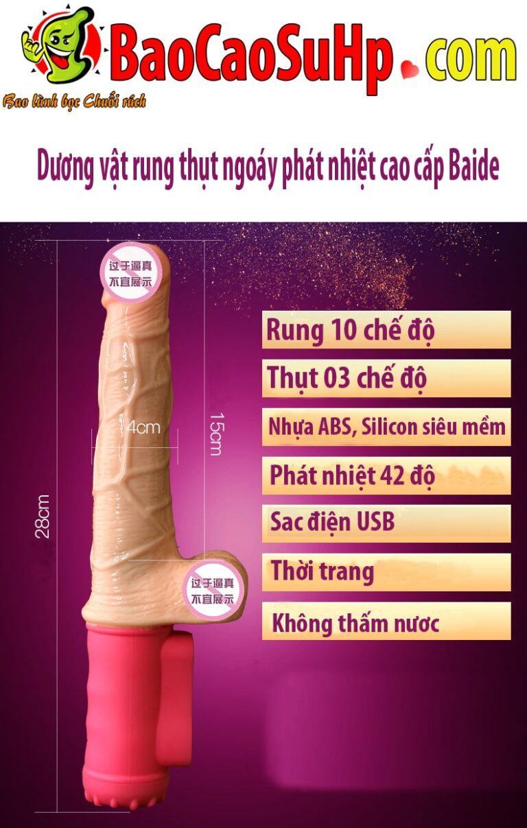 Dương vật Baide rung thụt cao cấp phát nhiệt