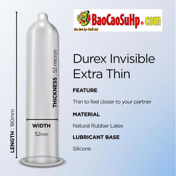 bao cao su Durex invisible 5 - Bao cao su Durex Invisible 100% Hải Phòng trải nghiệm mỏng hơn.
