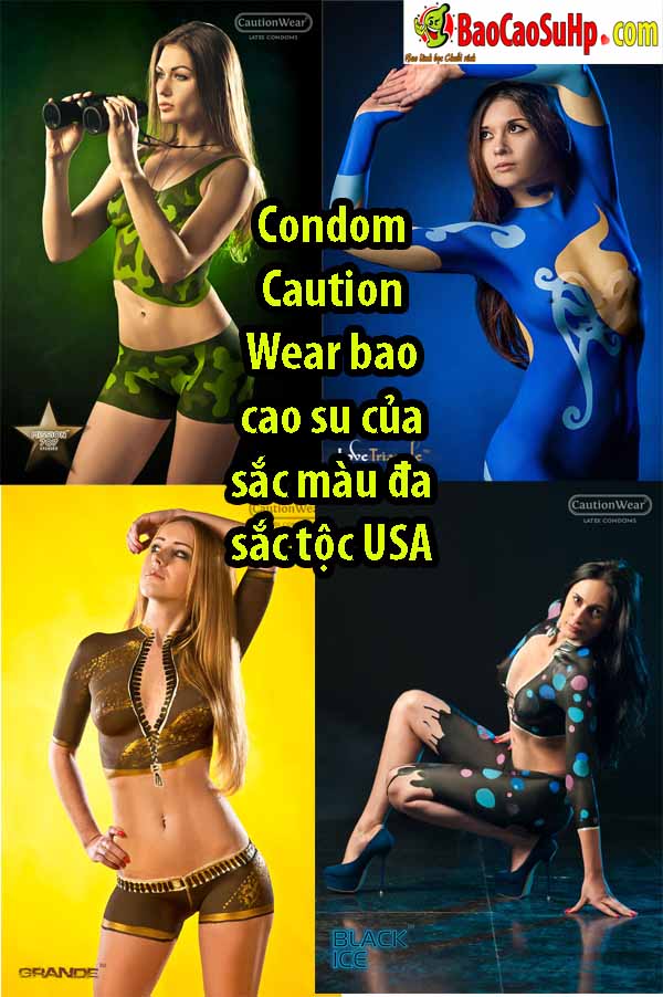 Condom Caution Wear bao cao su của sắc màu đa sắc tộc USA