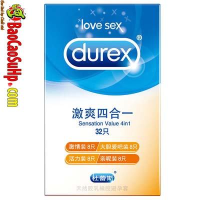 Bao cao su Durex Bold Love 32c bia 3 - Bao cao su Durex Bold Love 32c Mix 4 loại chính hãng