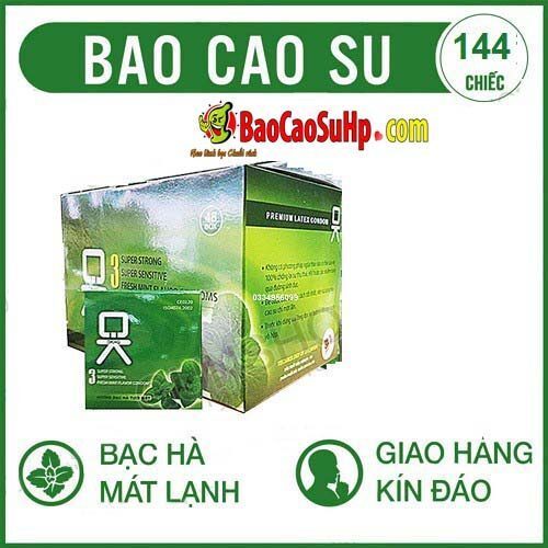 Bao cao su Ok hương bạc hà 144c dành cho gia đình.