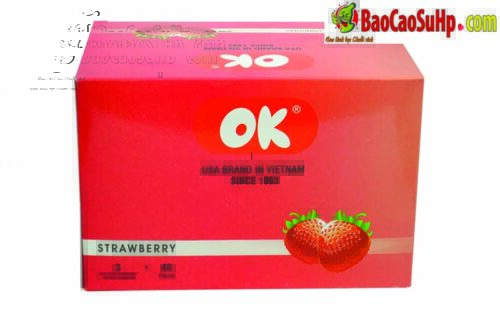 bao cao su ok huong dau 1 - Bao cao su cao cấp dành cho gia đình Ok Strawberry hương dâu  