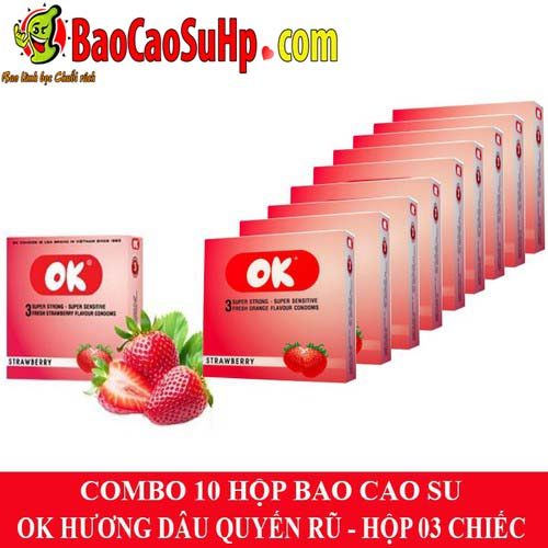 bao cao su ok huong dau 3 - Bao cao su cao cấp dành cho gia đình Ok Strawberry hương dâu