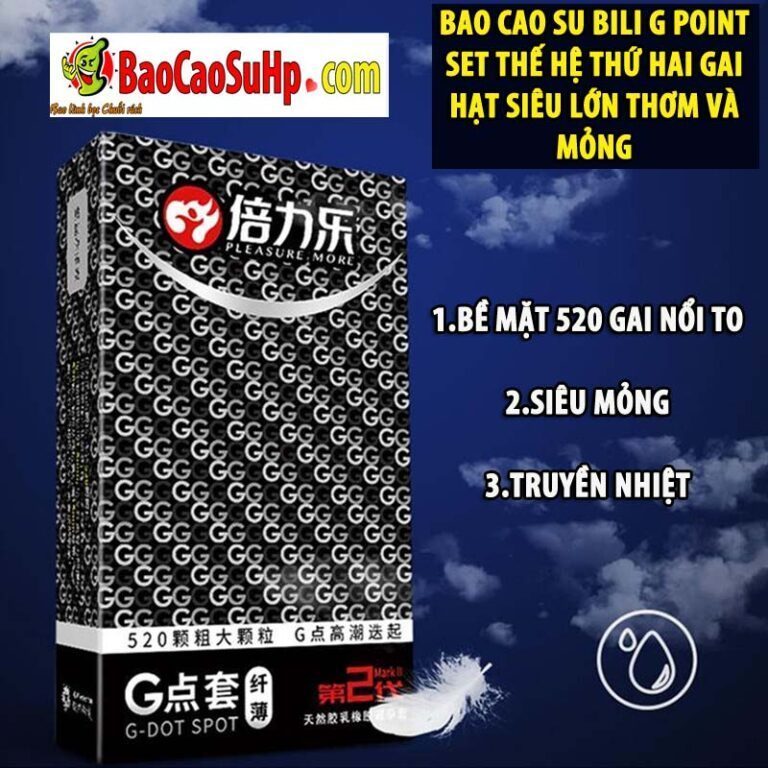 Bao cao su Bili G point set thế hệ thứ hai gai hạt siêu lớn thơm và mỏng