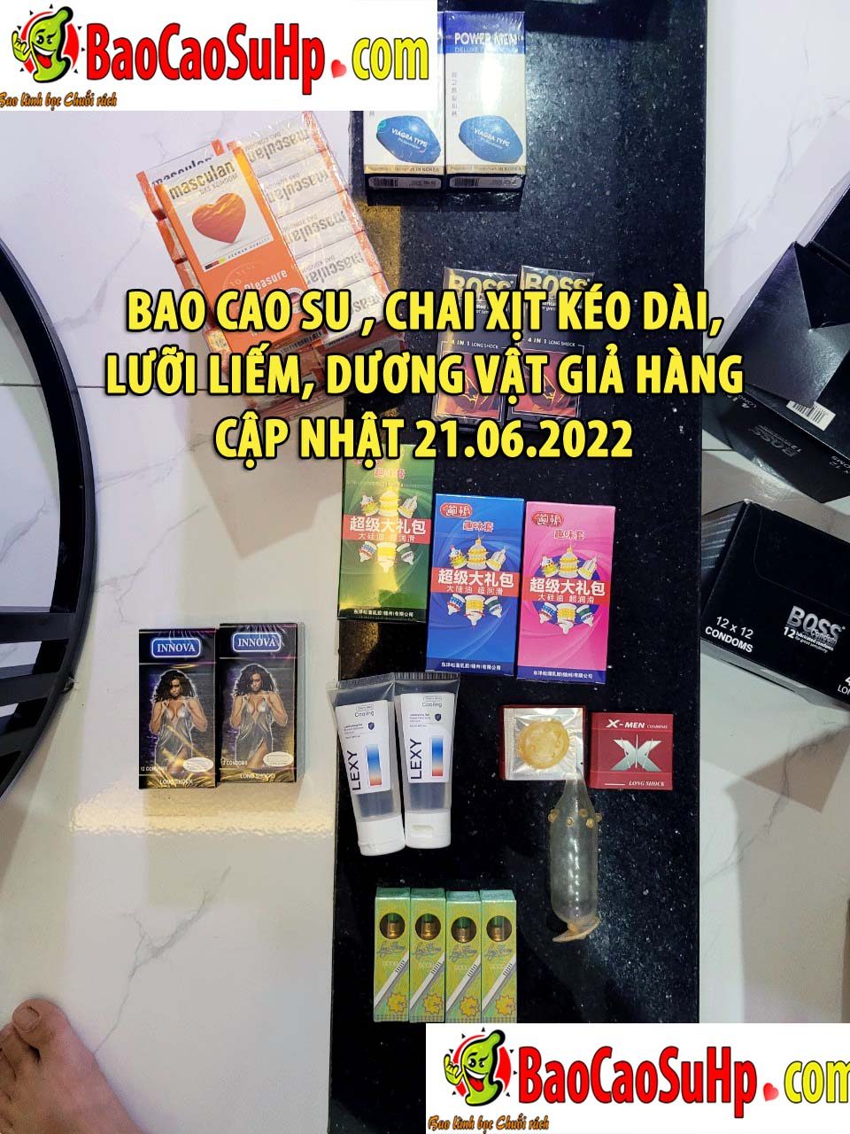 Bao cao su , chai xịt kéo dài, lưỡi liếm, dương vật giả hàng cập nhật 21.06.2022