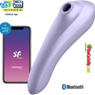 Satisfyer Dual Pleasure App Controlled Clitoral Air Stimulator Vibrator 2 196x196 - Sextoys USA Satisfyer - Love Triangle App-Controlled Air Pulse rung và thổi nhỏ gọn