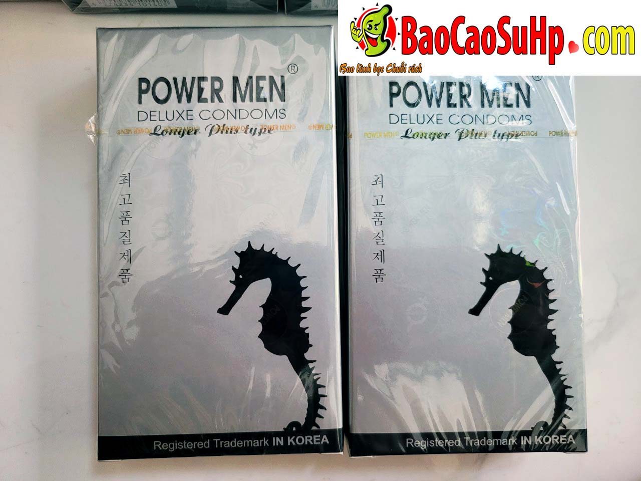 Bao cao su keo dai quan he PowerMen Longer Plus - Bộ đôi bao cao su donden đầu Wolf tăng kích thước cậu bé!