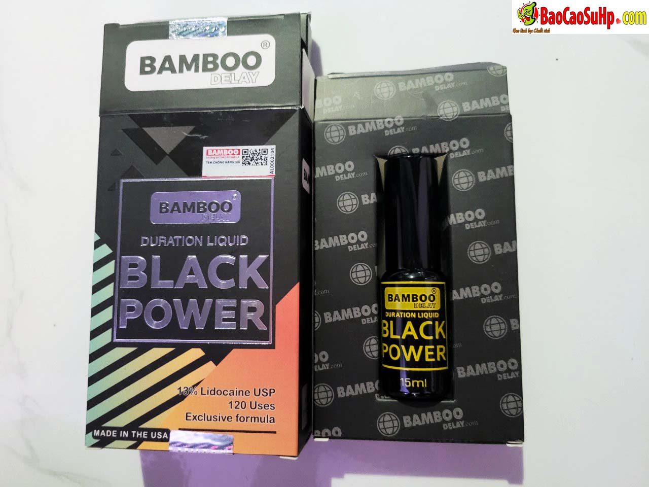 Chai xit keo dai thoi gian USA Bamboo Black Edition 6 - Chai xịt kéo dài thời gian USA Bamboo Black Edition 15ml 13%