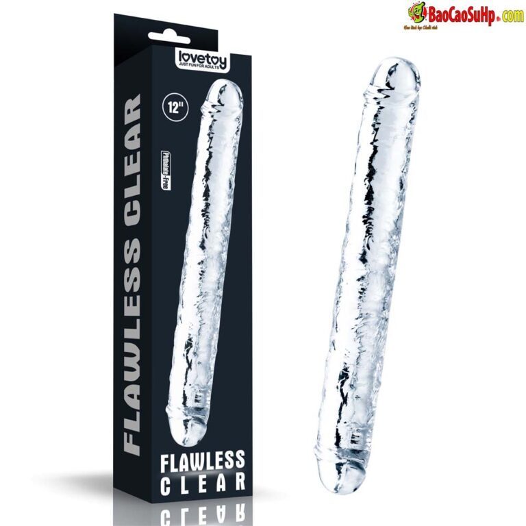 Dương vật giả hai đầu trong suốt Lovetoys USA Flawless Clear Double
