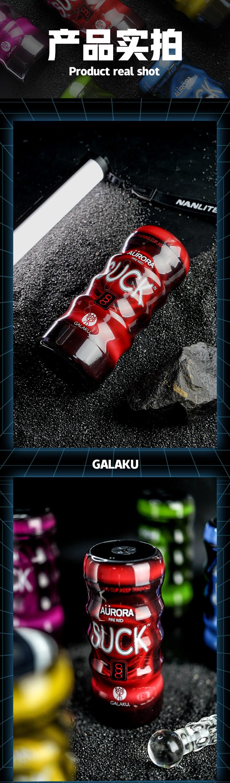 co thu dam Galaku Aurora 37 - Cốc thủ dâm Galaku Aurora bú mút điện tự động 3 màu
