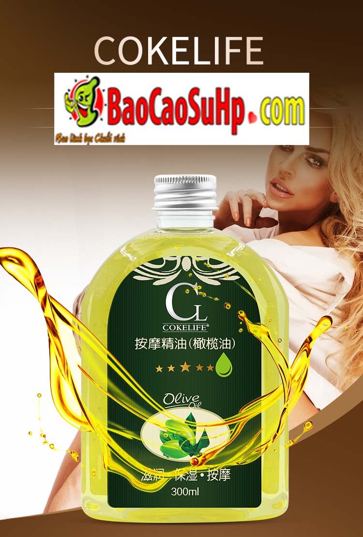 dau massage Cokelife olive 5 - Dầu massage Cokelife olive dưỡng ẩm và bôi trơn cuộc sống tình dục 300ml
