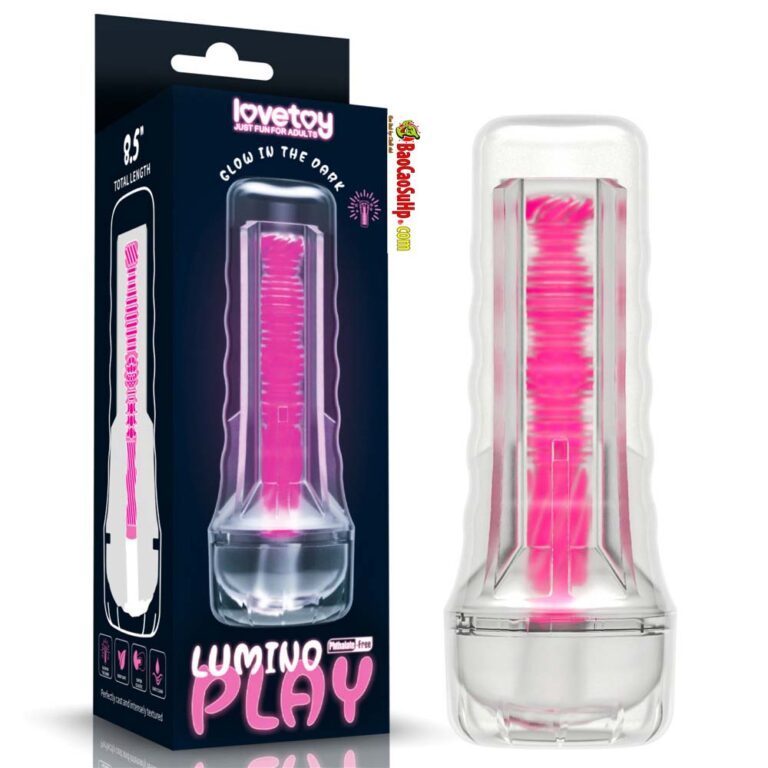 Cốc thủ dâm đèn pin trong suốt Hồng phát sáng Lovetoy USA LV342042