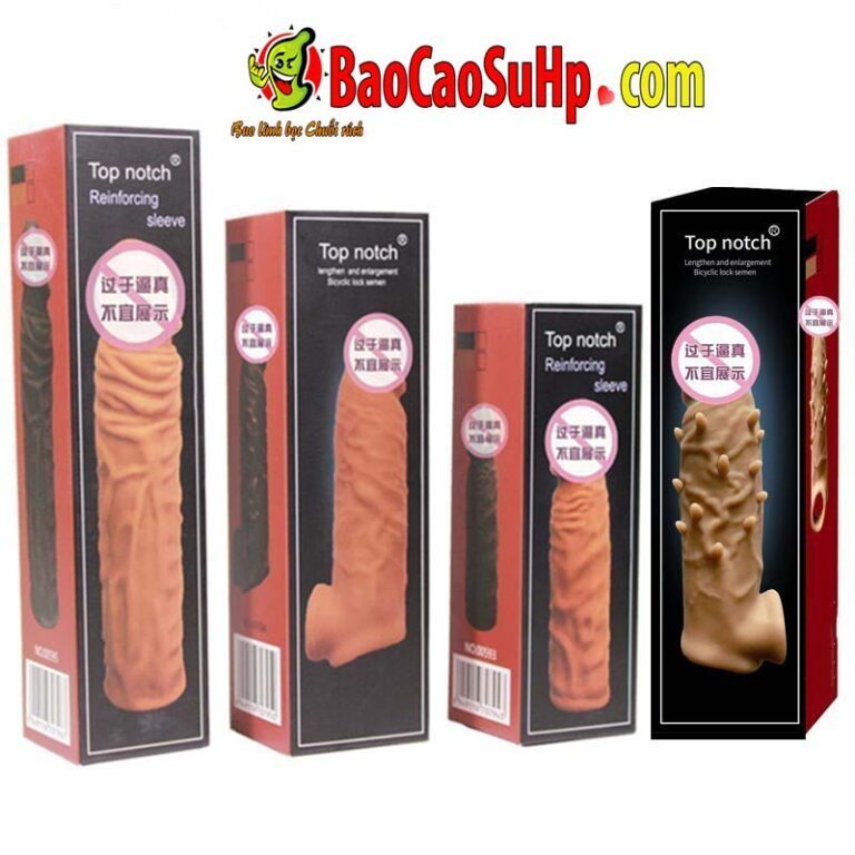 Bao cao su donden gai và gân có quai đeo Top notch tăng kích thước cậu bé