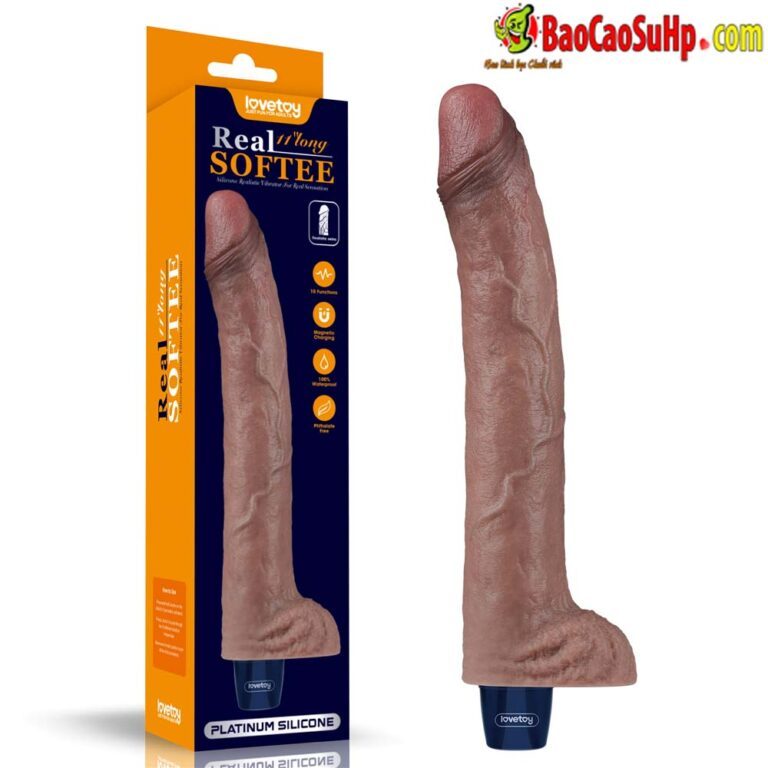 Dương vật giả Lovetoy USA rung silicon có thể sạc lại 11" REAL SOFTEE LV430224