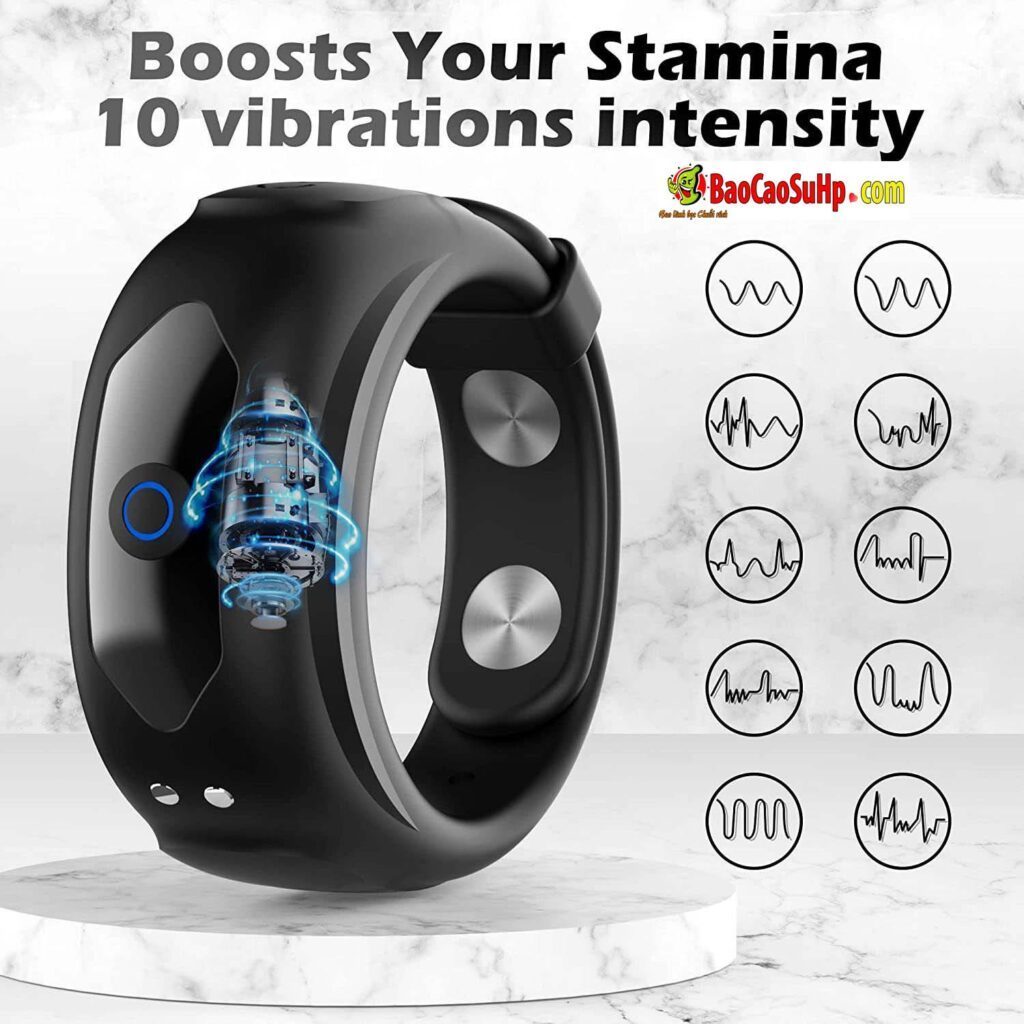 Vòng đeo dương vật có rung Stamina Men Black Fit mọi kích thước.