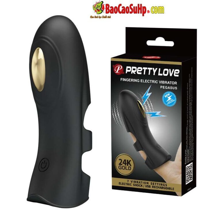 Sextoy ngón tay rung cao cấp Baile Gold 18k Electric Pegasus phóng điện