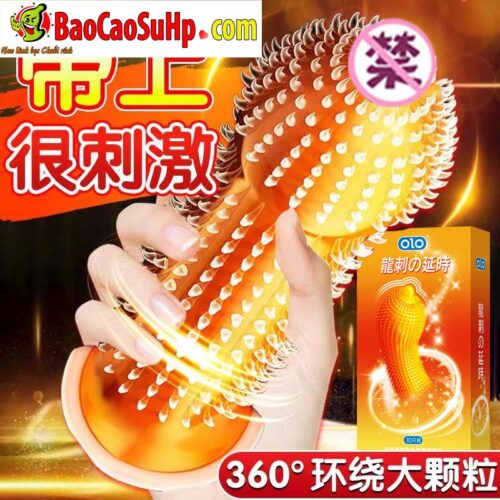 Bao cao su Olo CAT siêu gai lưỡi mèo răng sói hạt lớn với gel Axit Hyaluronic 2080 gai