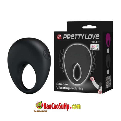 Vòng đeo dương vật Prettylove Trap silicone rung nhiều chế độ