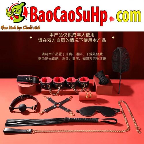 Bộ BDSM Mizzzee BIN002 nâng cấp 10 món đen pha đỏ đầy khiêu gợi