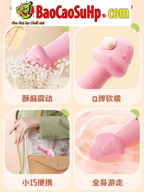 Trứng rung nấm Cute Pink Baby BOOM rung cực mạnh nhỏ gọn APP