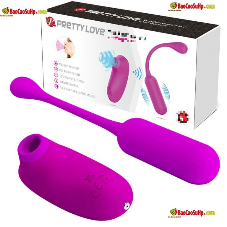 Bộ trứng rung 2 quả gồm trứng rung dài và trứng hút thổi Prettylove Curupira