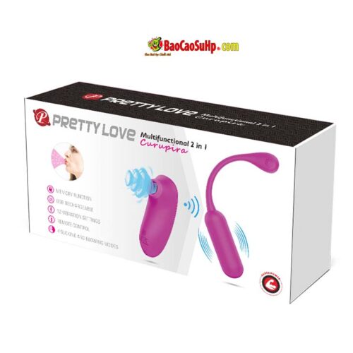 bo trung rung Prettylove Curupira 10 - Bộ trứng rung 2 quả gồm trứng rung dài và trứng hút thổi Prettylove Curupira