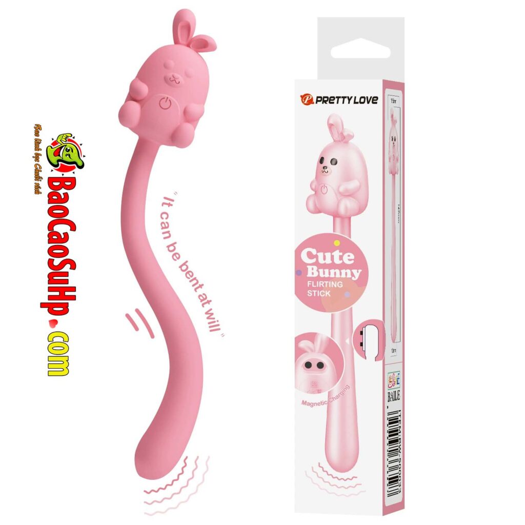 Que rung Prettylove Cute Bunny Padilla silicone 7 chế độ rung mềm mại