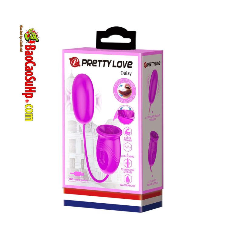 Trứng rung PRETTY LOVE Daisy lưỡi liếm và trứng rung 2in1 bền bỉ