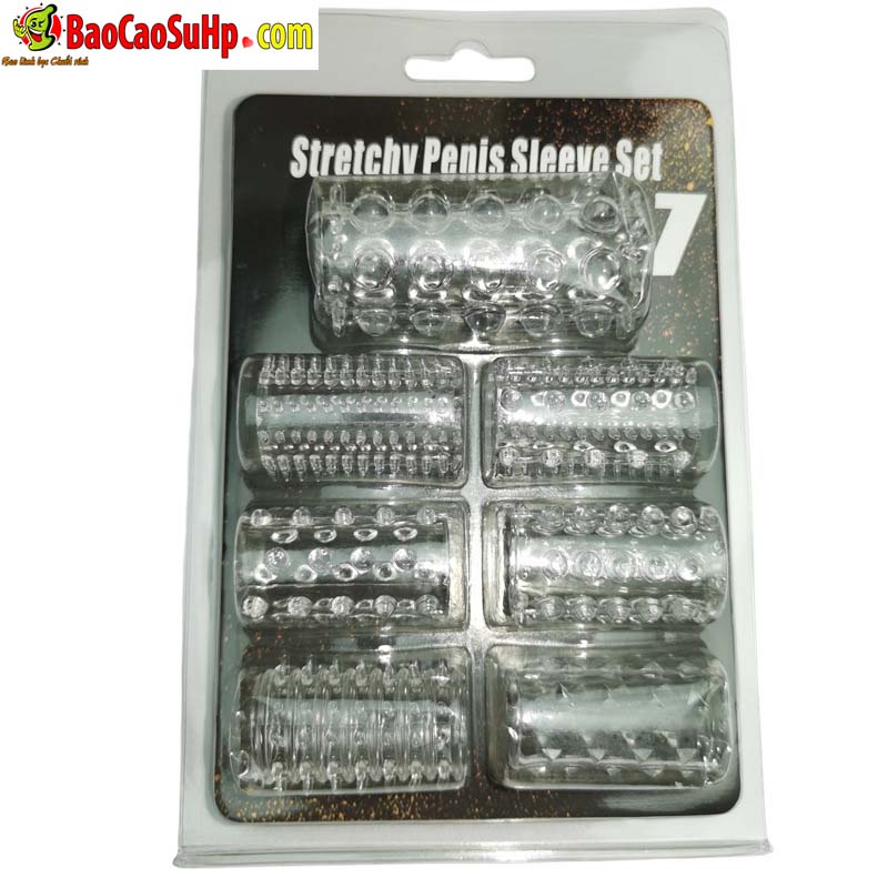 2 - Bộ donden khúc hở đầu Stretehy Penis Sleeve Set 7 món