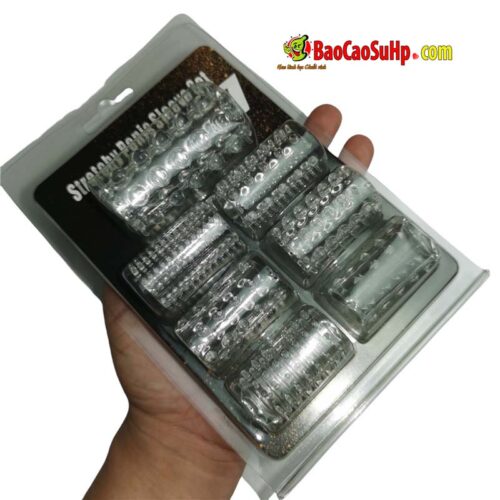 9 - Bộ donden khúc hở đầu Stretehy Penis Sleeve Set 7 món
