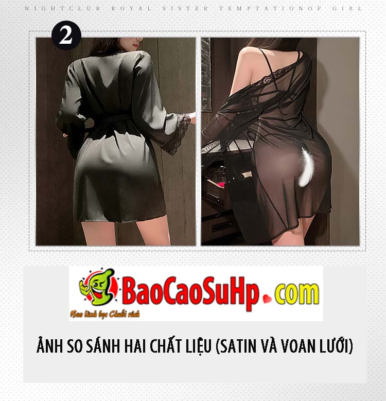 Bo do ngu ren satin va ao choang tam goi cam Mizzzee ZY6171 14 - Bộ đồ ngủ ren satin và áo choàng tắm gợi cảm Mizzzee ZY6171