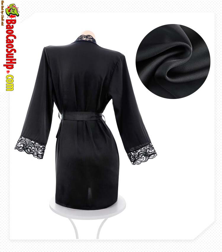 Bo do ngu ren satin va ao choang tam goi cam Mizzzee ZY6171 16 - Bộ đồ ngủ ren satin và áo choàng tắm gợi cảm Mizzzee ZY6171