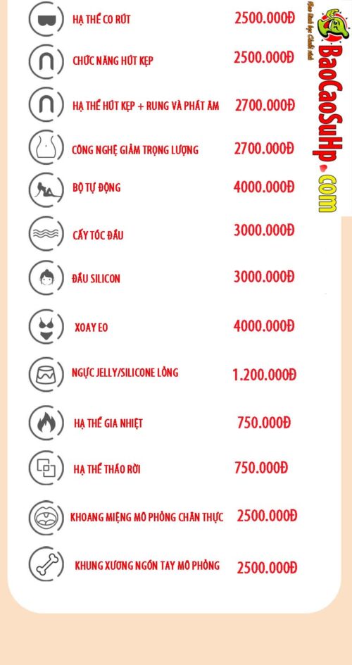 bang gia cac option bup be cua hang mizzzee 2 - Bảng giá các option búp bê tình dục Chi tiết có giải thích