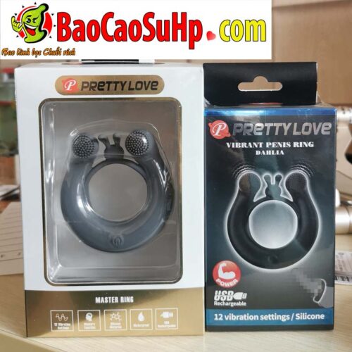 vong deo duong vat Baile Prettylove MASTER RING 1 - Vòng đeo dương vật 2 động cơ rung Baile Prettylove MASTER RING 12 chế độ