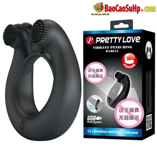 vong deo duong vat Baile Prettylove MASTER RING 2 - Vòng đeo dương vật 2 động cơ rung Baile Prettylove MASTER RING 12 chế độ