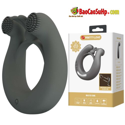 vong deo duong vat Baile Prettylove MASTER RING 3 - Vòng đeo dương vật 2 động cơ rung Baile Prettylove MASTER RING 12 chế độ