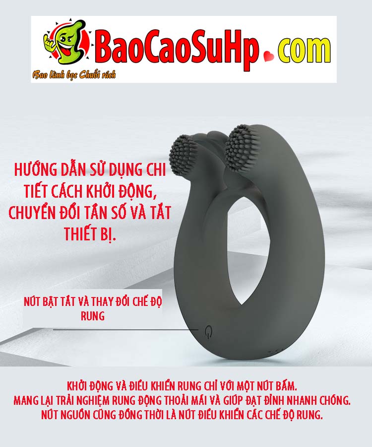 vong deo duong vat Baile Prettylove MASTER RING 6 - Vòng đeo dương vật 2 động cơ rung Baile Prettylove MASTER RING 12 chế độ