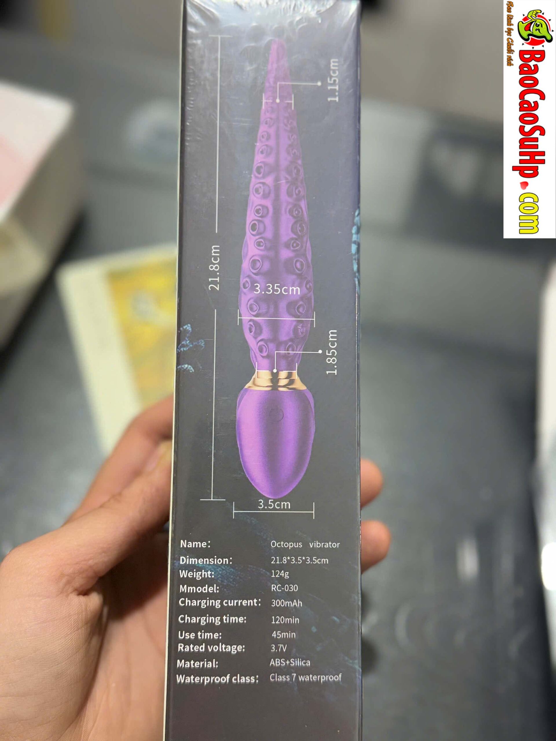 Chay rung 2 dau Octopus Stick Purple rung ngoay doc dao Silicone scaled - Chày rung 2 đầu Octopus Stick Purple rung ngoáy độc đáo Silicone