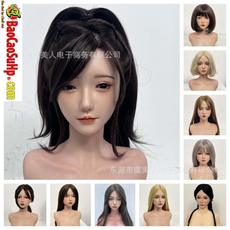 Đầu đầu búp bê tình dục Full Silicone cấy tóc trang điểm 3 lớp M170091