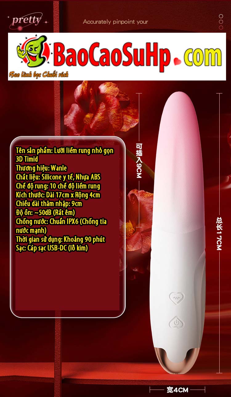 Luoi liem rung nho gon 3D Timid silicone 31 - Lưỡi liếm rung nhỏ gọn 3D Timid silicone mềm mại chống nước 10 chế độ rung. Luoi liem rung nho gon 3D Timid silicone 31 - Lưỡi liếm rung nhỏ gọn 3D Timid silicone mềm mại chống nước 10 chế độ rung.
