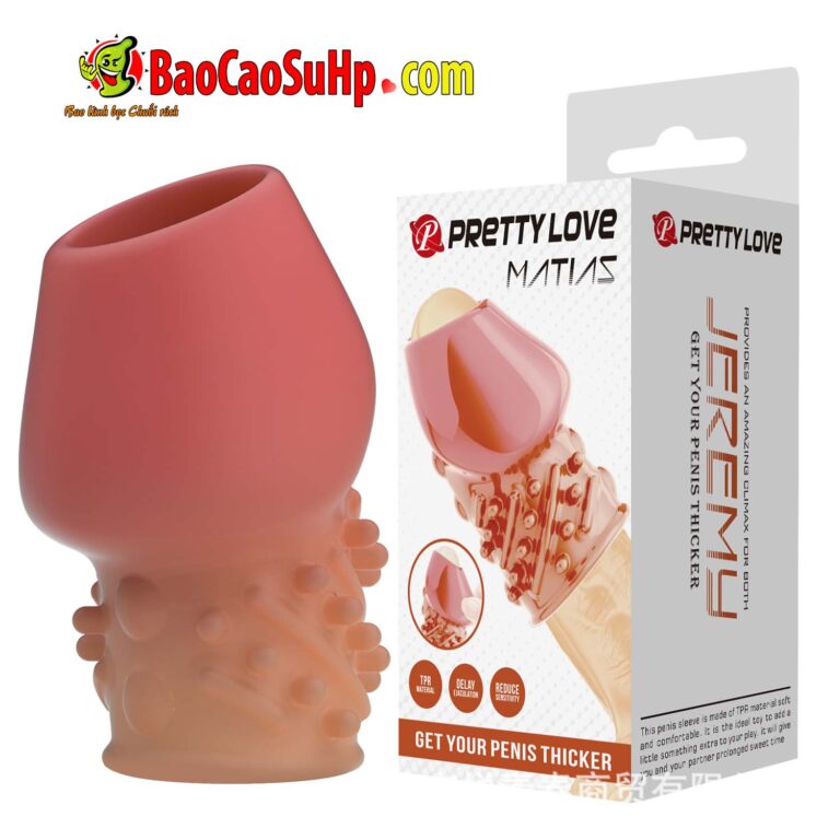 Bao cao su donden khúc Prettylove BI-026248-2 hở đầu có gân bi thiết kế 3D