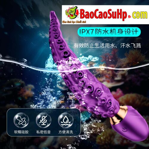 chay rung Octopus Stick Purple 1 - Chày rung 2 đầu Octopus Stick Purple rung ngoáy độc đáo Silicone