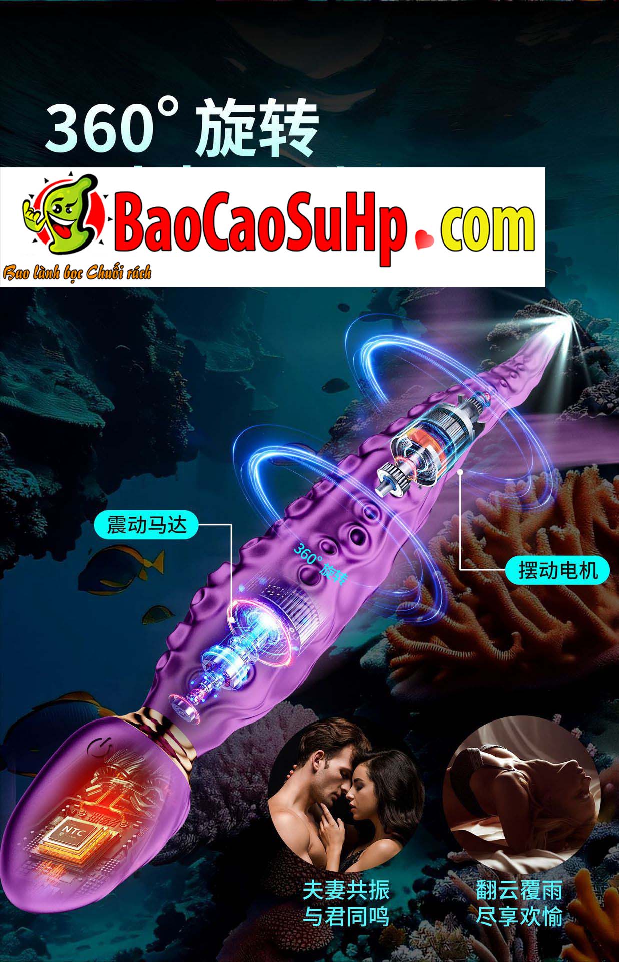 chay rung Octopus Stick Purple 14 - Chày rung 2 đầu Octopus Stick Purple rung ngoáy độc đáo Silicone chay rung Octopus Stick Purple 14 - Chày rung 2 đầu Octopus Stick Purple rung ngoáy độc đáo Silicone