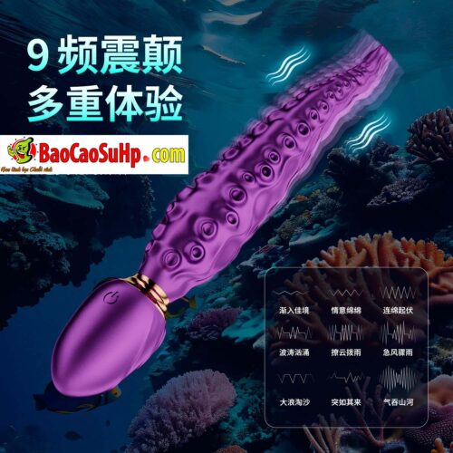 chay rung Octopus Stick Purple 4 - Chày rung 2 đầu Octopus Stick Purple rung ngoáy độc đáo Silicone